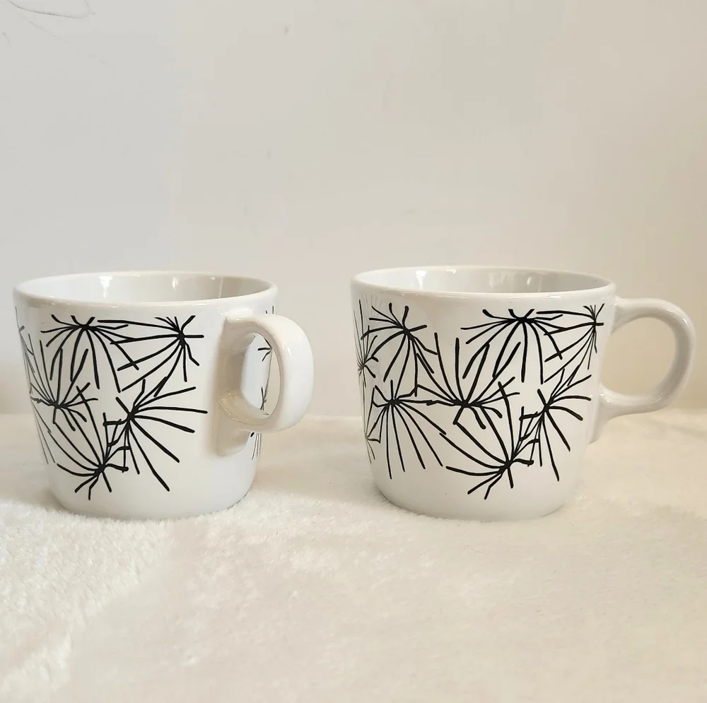 Ikea 15199 Vintage Maria Vinka Ungdom Black White Starburst Coffee Tea Mug 7 Oz
